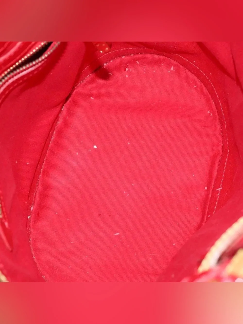 👜 LOUIS VUITTON Ruby Neo Bucket Tote Monogram Authentic Brown Red Shoulder Bag